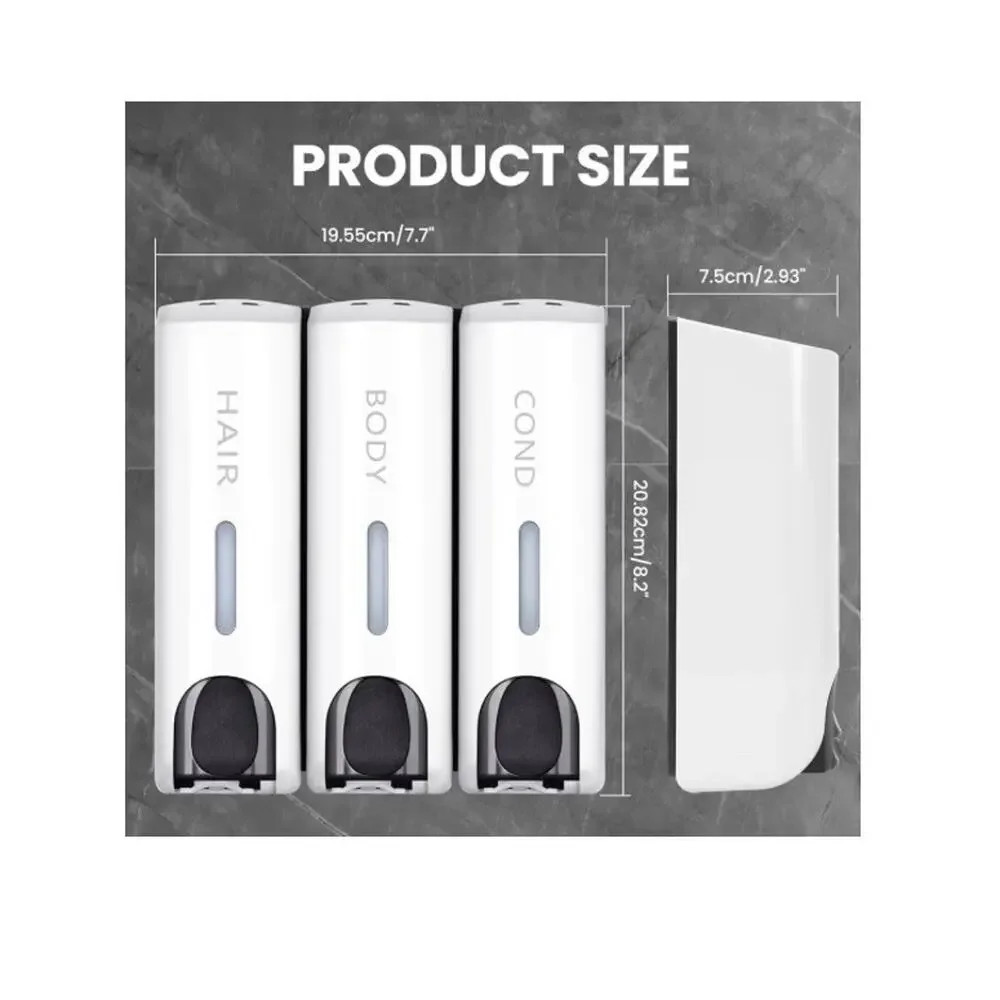 Chrome Triple Soap Dispenser, designed for wall-mounted liquid soap Dispenser